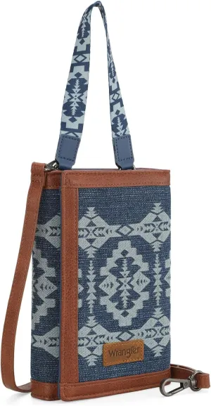 Wrangler Wristlet Wallets for Women Aztec Shoulder Bag Clutch Purses with Cellphone Bag