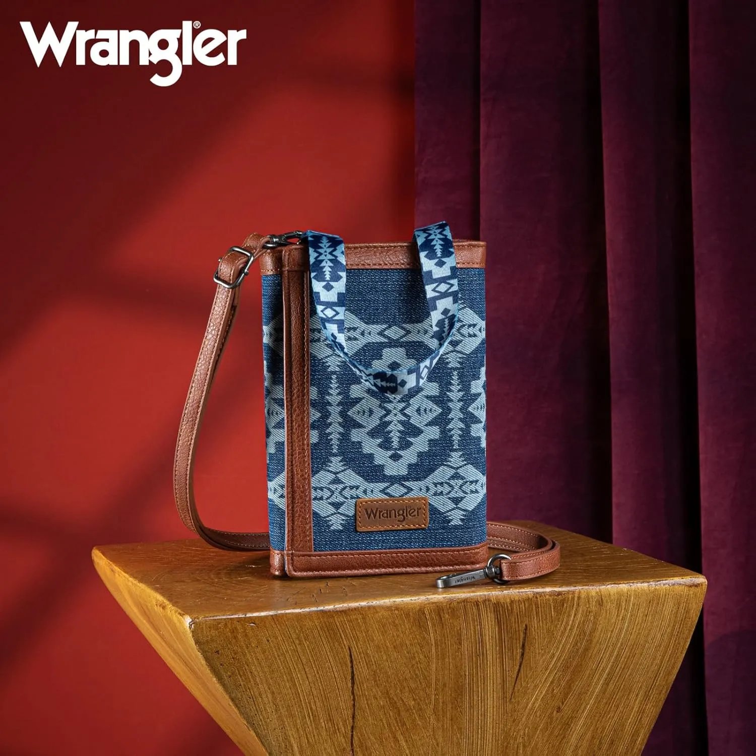 Wrangler Wristlet Wallets for Women Aztec Shoulder Bag Clutch Purses with Cellphone Bag