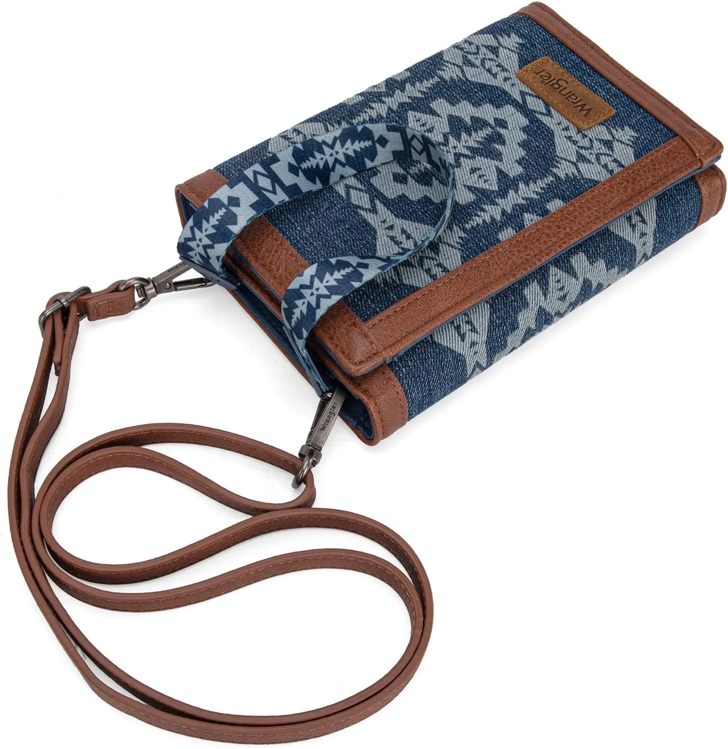 Wrangler Wristlet Wallets for Women Aztec Shoulder Bag Clutch Purses with Cellphone Bag