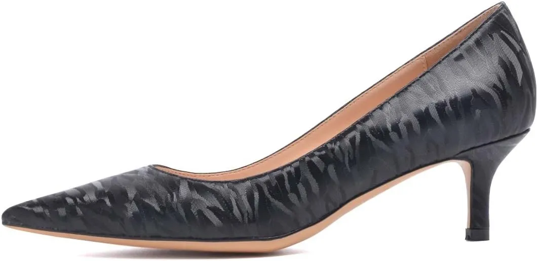YDN Women's Low Kitten Heeled Pumps Pointed Toe Dress Shoes for Office Lady Soft Suede Size 4-16 US