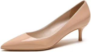 YDN Women's Low Kitten Heeled Pumps Pointed Toe Dress Shoes for Office Lady Soft Suede Size 4-16 US