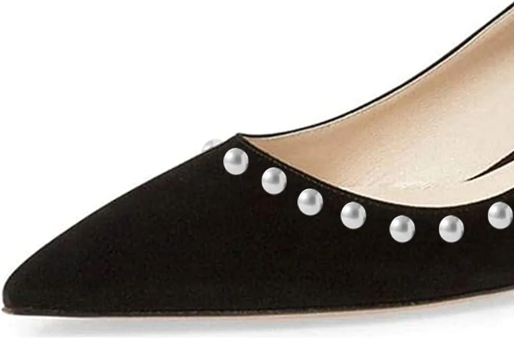 YDN Women's Low Kitten Heeled Pumps Pointed Toe Dress Shoes for Office Lady Soft Suede Size 4-16 US