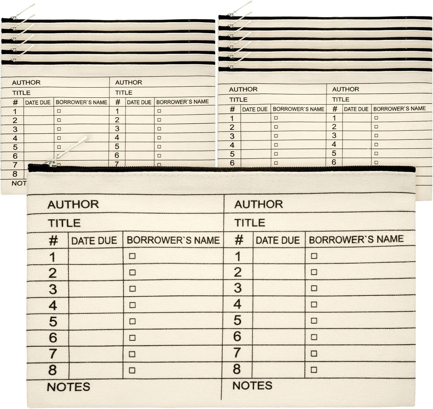 Yinder 12 Pcs Librarian Gifts for Book Lovers Thank You Library Card Pouch Bulk Teacher Librarian Appreciation Gifts for School Library Zipper Pouch Date Stamp(Classic Style)