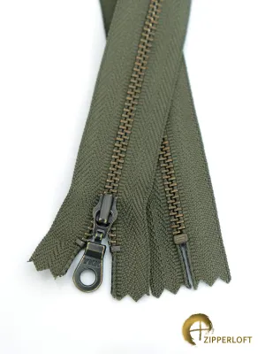 YKK #4.5 Antique (5-16" / 12.7-40.7cm) - 566 Army Green
