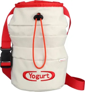 Yogurt Chalk Bag for Rock Climbing, Bouldering, and Weightlifting - Asian-Inspired Design - Premium Chalk Bucket with Quick-Clip Belt, Zipper Pocket, Brush Holder - Great Gift for Climbers