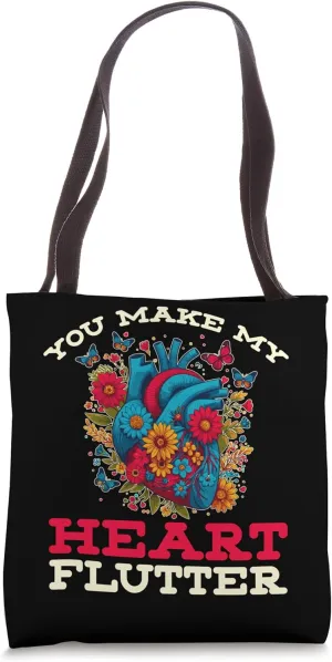You Make My Heart Flutter, Love's Gentle Dance Tote Bag