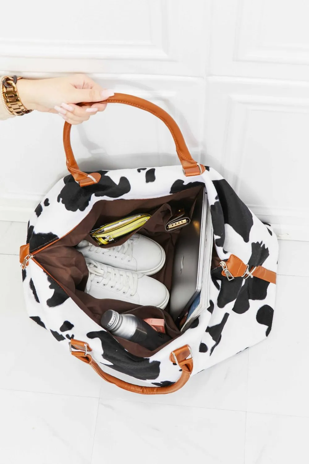 Zephariel Animal Print Plush Weekender Bag