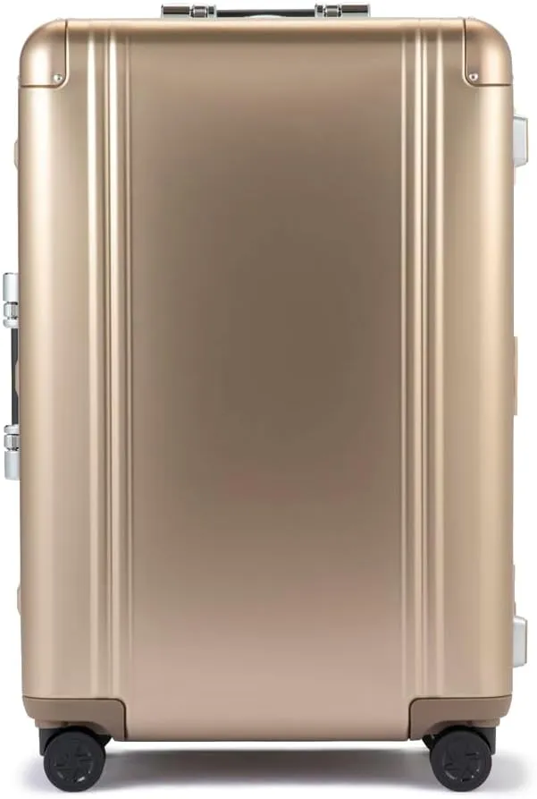 ZERO Halliburton Classic Aluminum 3.0 Large Zipperless Luggage, Hardside Check-in, Four Wheels, Auto-Return Pull Handle, Double Latch Locks- TSA Accepted, Interior Divider, 28-Inch, 88L, Sunset Gold