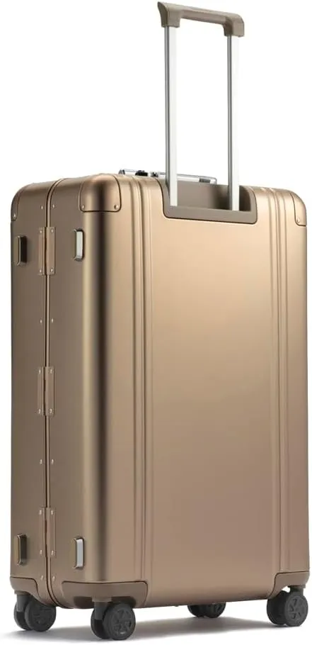 ZERO Halliburton Classic Aluminum 3.0 Large Zipperless Luggage, Hardside Check-in, Four Wheels, Auto-Return Pull Handle, Double Latch Locks- TSA Accepted, Interior Divider, 28-Inch, 88L, Sunset Gold